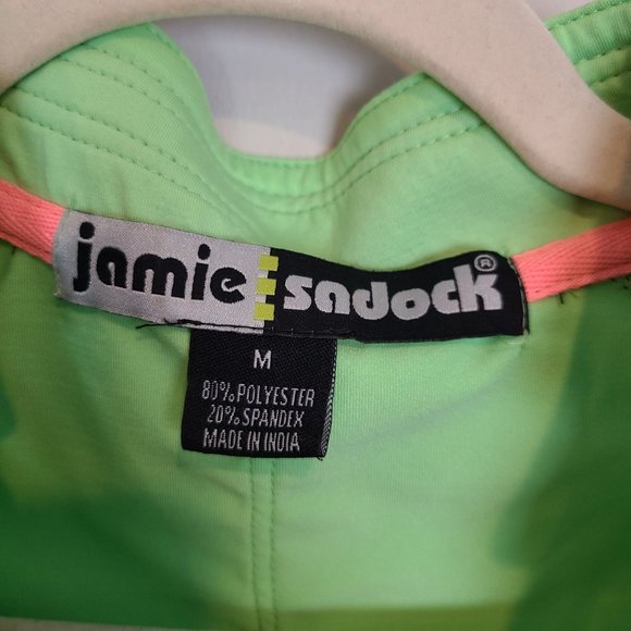 Jamie Saddock Womens M Green Black Sleeveless Quarter Zip Golf Polo Shirt - Picture 5 of 6